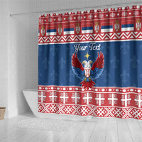 Personalized Serbia Christmas Eagle Shower Curtain Srecan Bozic Tee - Wonder Print Shop