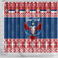 Personalized Serbia Christmas Eagle Shower Curtain Srecan Bozic Tee - Wonder Print Shop