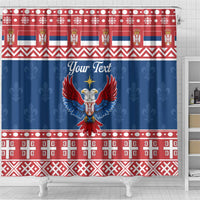 Personalized Serbia Christmas Eagle Shower Curtain Srecan Bozic Tee - Wonder Print Shop