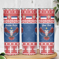 Personalized Serbia Christmas Eagle Skinny Tumbler Srecan Bozic Tee - Wonder Print Shop