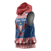 Personalized Serbia Christmas Eagle Sleeveless Hoodie Srecan Bozic Tee - Wonder Print Shop