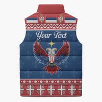 Personalized Serbia Christmas Eagle Sleeveless Puffer Jacket Srecan Bozic Tee - Wonder Print Shop
