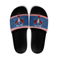 Personalized Serbia Christmas Eagle Slide Sandals Srecan Bozic Tee - Wonder Print Shop