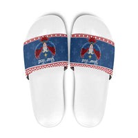 Personalized Serbia Christmas Eagle Slide Sandals Srecan Bozic Tee - Wonder Print Shop