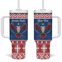 Personalized Serbia Christmas Eagle Tumbler With Handle Srecan Bozic Tee - Wonder Print Shop