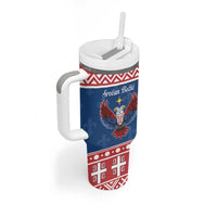 Personalized Serbia Christmas Eagle Tumbler With Handle Srecan Bozic Tee - Wonder Print Shop
