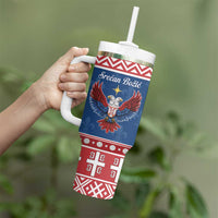 Personalized Serbia Christmas Eagle Tumbler With Handle Srecan Bozic Tee - Wonder Print Shop