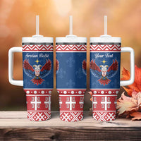 Personalized Serbia Christmas Eagle Tumbler With Handle Srecan Bozic Tee - Wonder Print Shop