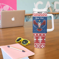Personalized Serbia Christmas Eagle Tumbler With Handle Srecan Bozic Tee - Wonder Print Shop