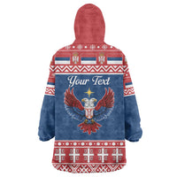 Personalized Serbia Christmas Eagle Wearable Blanket Hoodie Srecan Bozic Tee - Wonder Print Shop