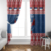 Personalized Serbia Christmas Eagle Window Curtain Srecan Bozic Tee - Wonder Print Shop