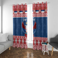 Personalized Serbia Christmas Eagle Window Curtain Srecan Bozic Tee - Wonder Print Shop