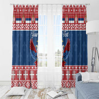 Personalized Serbia Christmas Eagle Window Curtain Srecan Bozic Tee - Wonder Print Shop