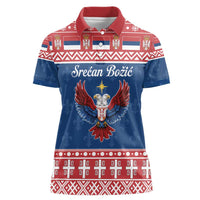Personalized Serbia Christmas Eagle Women Polo Shirt Srecan Bozic Tee - Wonder Print Shop