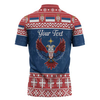 Personalized Serbia Christmas Eagle Zipper Polo Shirt Srecan Bozic Tee - Wonder Print Shop