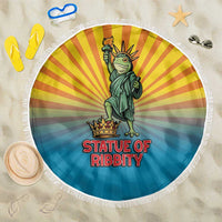 Lady Liberty Portland Frog Beach Blanket Frog Protest No Kings In America - Wonder Print Shop