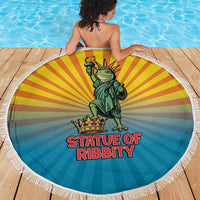 Lady Liberty Portland Frog Beach Blanket Frog Protest No Kings In America - Wonder Print Shop