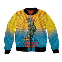 Lady Liberty Portland Frog Bomber Jacket Frog Protest No Kings In America - Wonder Print Shop