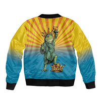 Lady Liberty Portland Frog Bomber Jacket Frog Protest No Kings In America - Wonder Print Shop