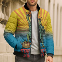 Lady Liberty Portland Frog Bomber Puffer Jacket Frog Protest No Kings In America - Wonder Print Shop