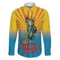 Lady Liberty Portland Frog Family Matching Long Sleeve Bodycon Dress and Hawaiian Shirt Frog Protest No Kings In America - Wonder Print Shop