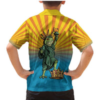 Lady Liberty Portland Frog Family Matching Mermaid Dress and Hawaiian Shirt Frog Protest No Kings In America - Wonder Print Shop