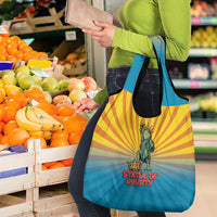 Lady Liberty Portland Frog Grocery Bag Frog Protest No Kings In America - Wonder Print Shop