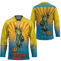 Lady Liberty Portland Frog Hockey Jersey Frog Protest No Kings In America - Wonder Print Shop
