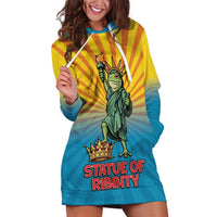 Lady Liberty Portland Frog Hoodie Dress Frog Protest No Kings In America - Wonder Print Shop