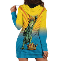 Lady Liberty Portland Frog Hoodie Dress Frog Protest No Kings In America - Wonder Print Shop