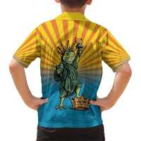 Lady Liberty Portland Frog Kid Hawaiian Shirt Frog Protest No Kings In America - Wonder Print Shop