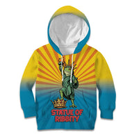 Lady Liberty Portland Frog Kid Hoodie Frog Protest No Kings In America - Wonder Print Shop