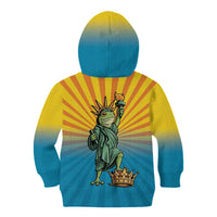 Lady Liberty Portland Frog Kid Hoodie Frog Protest No Kings In America - Wonder Print Shop