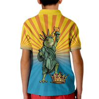 Lady Liberty Portland Frog Kid Polo Shirt Frog Protest No Kings In America - Wonder Print Shop