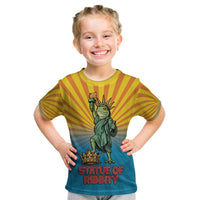 Lady Liberty Portland Frog Kid T Shirt Frog Protest No Kings In America - Wonder Print Shop