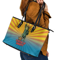 Lady Liberty Portland Frog Leather Tote Bag Frog Protest No Kings In America - Wonder Print Shop