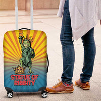 Lady Liberty Portland Frog Luggage Cover Frog Protest No Kings In America - Wonder Print Shop
