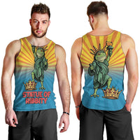 Lady Liberty Portland Frog Men Tank Top Frog Protest No Kings In America - Wonder Print Shop