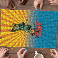 Lady Liberty Portland Frog Puzzle Frog Protest No Kings In America - Wonder Print Shop