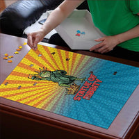 Lady Liberty Portland Frog Puzzle Frog Protest No Kings In America - Wonder Print Shop