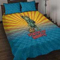 Lady Liberty Portland Frog Quilt Bed Set Frog Protest No Kings In America - Wonder Print Shop