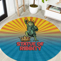 Lady Liberty Portland Frog Round Carpet Frog Protest No Kings In America - Wonder Print Shop