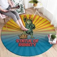 Lady Liberty Portland Frog Round Carpet Frog Protest No Kings In America - Wonder Print Shop