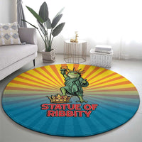 Lady Liberty Portland Frog Round Carpet Frog Protest No Kings In America - Wonder Print Shop