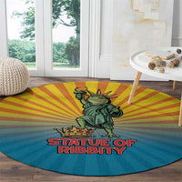 Lady Liberty Portland Frog Round Carpet Frog Protest No Kings In America - Wonder Print Shop