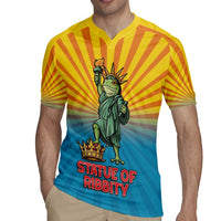 Lady Liberty Portland Frog Rugby Jersey Frog Protest No Kings In America - Wonder Print Shop