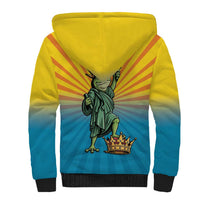 Lady Liberty Portland Frog Sherpa Hoodie Frog Protest No Kings In America - Wonder Print Shop
