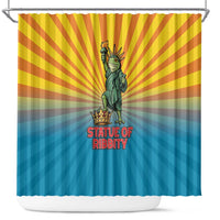 Lady Liberty Portland Frog Shower Curtain Frog Protest No Kings In America - Wonder Print Shop