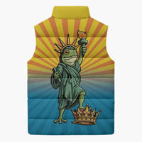 Lady Liberty Portland Frog Sleeveless Puffer Jacket Frog Protest No Kings In America - Wonder Print Shop