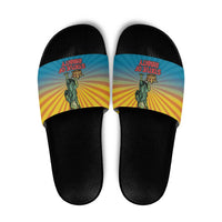 Lady Liberty Portland Frog Slide Sandals Frog Protest No Kings In America - Wonder Print Shop